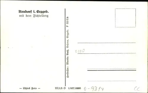 Foto Ak Neudorf Sehmatal im Erzgebirge, Panorama, Fichtelberg