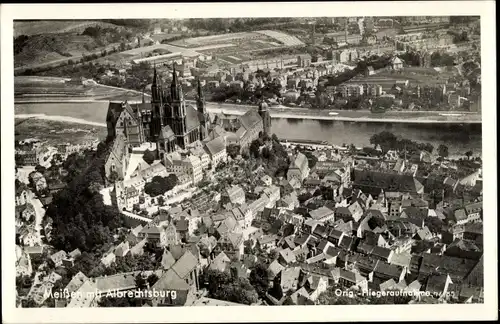 Ak Meißen an der Elbe, Gesamtansicht, Albrechtsburg