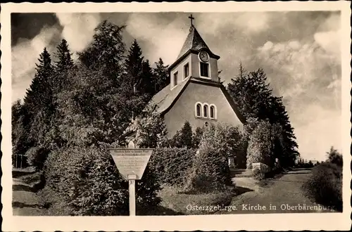 Ak Oberbärenburg Altenberg im Erzgebirge, Kirche