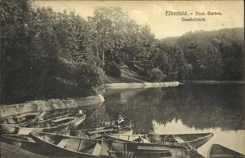 Ak Elberfeld Wuppertal, Zoologischer Garten, Gondelteich