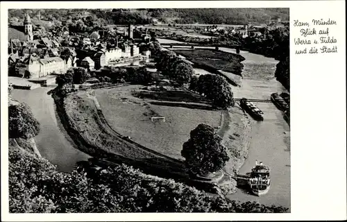 Ak Hann. Münden in Niedersachsen, Werra, Fulda, Ortsansicht