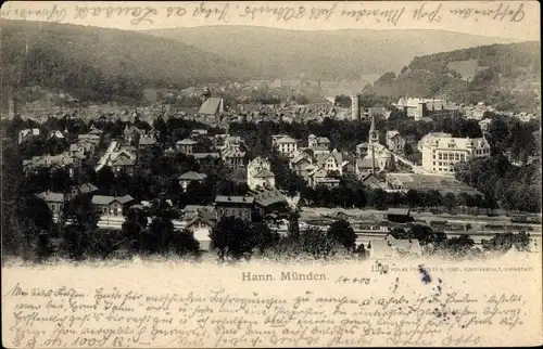 Ak Hann. Münden in Niedersachsen, Ortsansicht