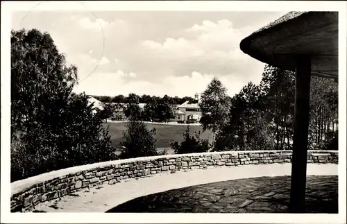 Ak Wustermark in Brandenburg, Olympisches Dorf, Blick auf das Empfangsgebäude