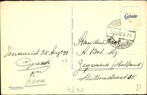 Ak Emmerich am Niederrhein, Partie am Rhein, Boot am Anleger