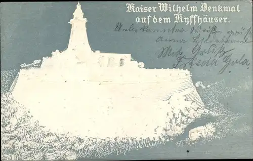 Präge Ak Kyffhäuserland Thüringen, Kyffhäuser Denkmal, Kaiser Wilhelm Denkmal