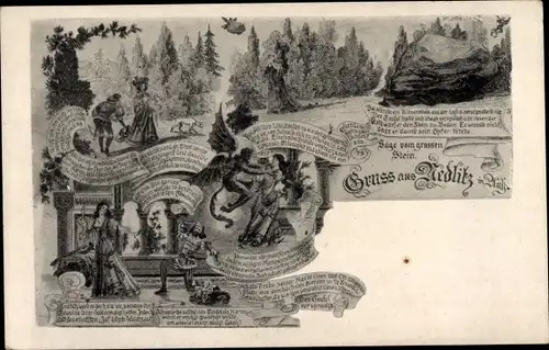 Ak Nedlitz Zerbst in Anhalt, Sage vom großen Stein