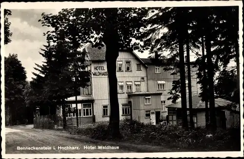 Ak Benneckenstein Oberharz am Brocken, Blick auf das Hotel Waldhaus, H. Scharnweber