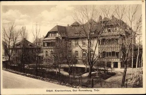 Ak Ronneburg in Thüringen, Städtisches Krankenhaus