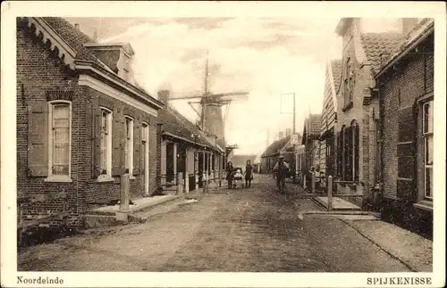 Ak Spijkenisse Südholland, Noordeinde, Windmühle