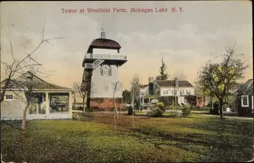 Ak Mohegan Lake New York USA, Turm auf der Westfield Farm