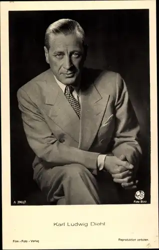 Ak Schauspieler Karl Ludwig Diehl, Portrait, Autogramm