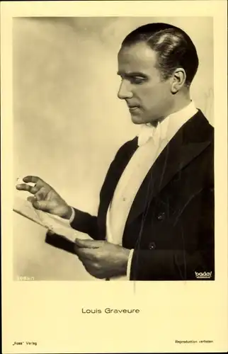 Ak Schauspieler Louis Graveure, Portrait, Zigarette, Ross Verlag 9085/1, Autogramm
