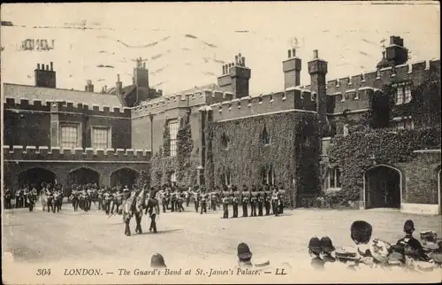 AK London City England, The Guard's Band im St.-James's Palace