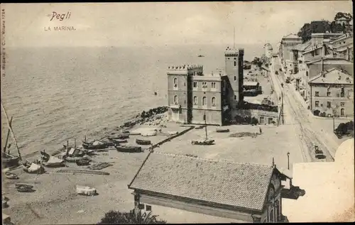 Ak Pegli Genova Genua Ligurien, Marina