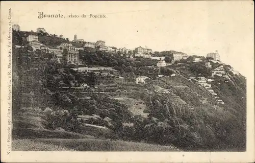 Ak Brunate Comer See Lombardei, von Ponente aus gesehen