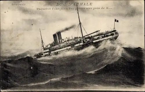 Ak Paquebot Francais Duc d'Aumale, CGT, French Line