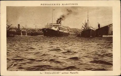 Ak Paquebot Paul Lecat, Messageries Maritimes