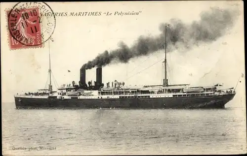 Ak Paquebot Le Polynesien, Messageries Maritimes