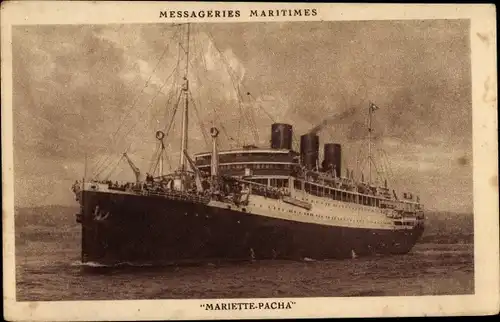 Ak Paquebot Mariette-Pacha, Messageries Maritimes