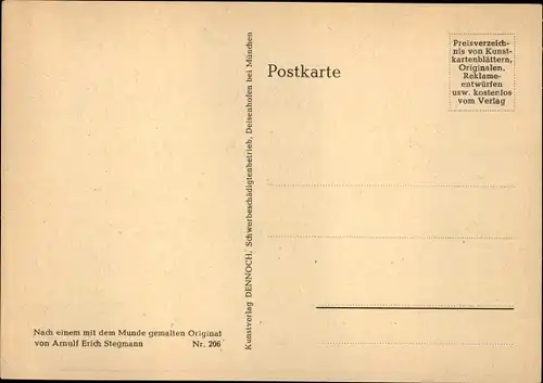 Künstler Ak Stegmann, Arnulf Erich, Mädchen mit Enten, Mundmaler