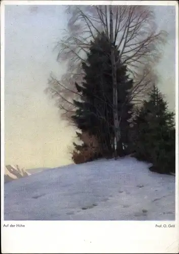 Künstler Ak Grill, O., Auf der Höhe, Winterlandschaft