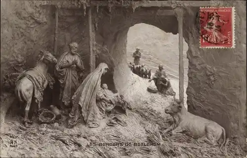 Künstler Ak Mastroianni, Domenico, Glückwunsch Weihnachten, Heilige Familie, Betlehem