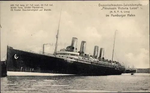 Ak Dampfer Prinzessin Victoria Luise, HAPAG