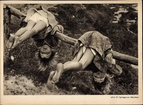 Ak Kinder machen eine Rolle auf einem Gerüst, Schaja-Photo-Kalender