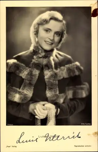 Ak Schauspielerin Luise Ullrich, Portrait, Ross Verlag 7700/1, Autogramm
