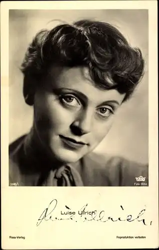 Ak Schauspielerin Luise Ullrich, Portrait, Autogramm