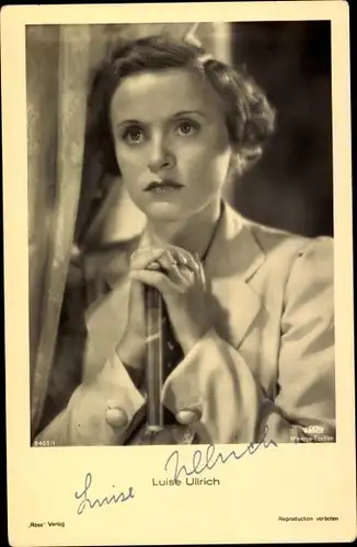 Ak Schauspielerin Luise Ullrich, Portrait, Ross Verlag 9405/1, Autogramm