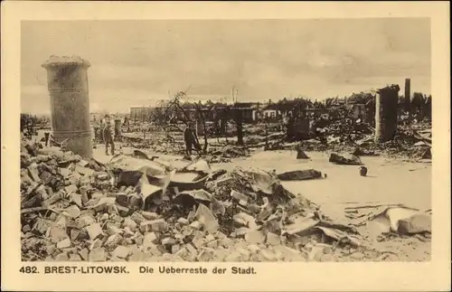 Ak Brest Litowsk Weißrussland, Überreste der Stadt