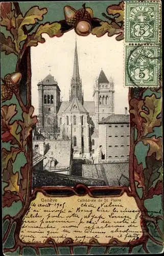 Passepartout Ak Genève Genf Schweiz, St. Pierre Kathedrale