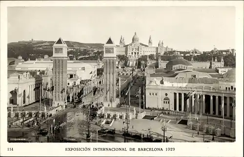 Ak Barcelona Katalonien Spanien, Internationale Ausstellung 1929, Eingang