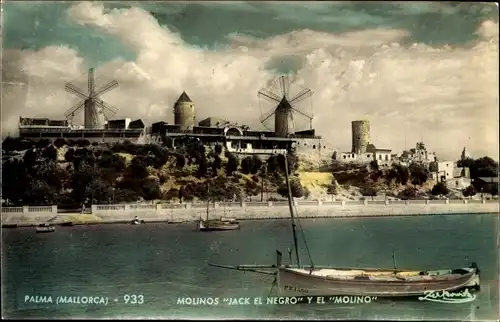 Ak Palma de Mallorca Balearen, Black Jack Mills und die Mühle