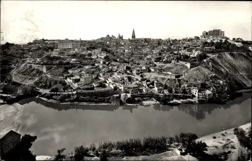 AK Toledo Castilla La Mancha Spanien, Gesamtansicht und Fluss Tejo