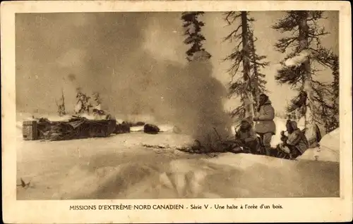 Ak Missions of the Canadian Far North, Ein Halt am Waldrand