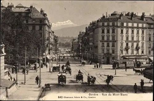 Ak Genève Genf Schweiz, Rue du Mont Blanc