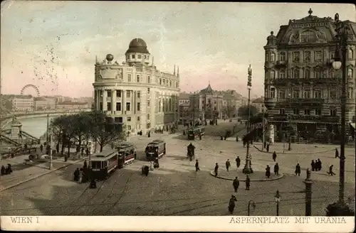 Ak Wien 1 Innere Stadt, Aspernplatz, Urania