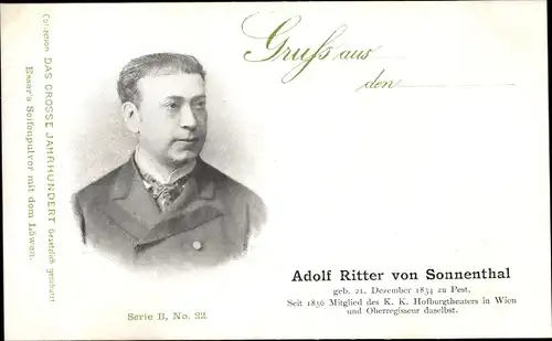 Ak Schauspieler Adolf Ritter von Sonnenthal