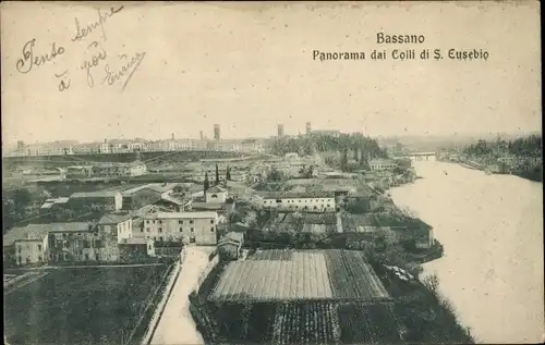 Ak Bassano del Grappa Veneto, Panorama dai Colli di S. Eusebio