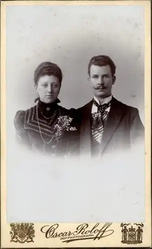 CdV Berlin, Otto Julius Ferdinand Schmidt und Clara Schmidt als Brautleute 1899/1900, Portrait