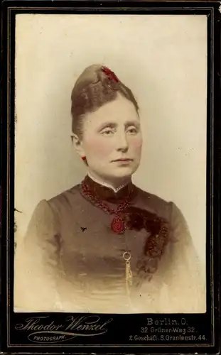 CdV Berlin, Emma Blau, geb. Ließ, Portrait, ca. 1892