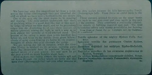 Stereofoto Norwegen, Rjukan-Wasserfälle