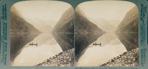 Stereofoto Norwegen, Blick auf den Naerofjord aus der Nähe von Gudvangen