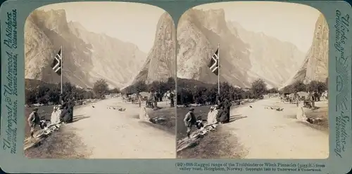 Stereofoto Horgheim Norwegen, Troldtinder, Witch Pinnacles