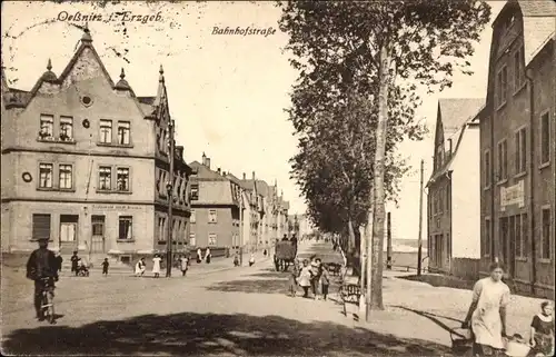 Ak Oelsnitz im Erzgebirge, Bahnhofstraße