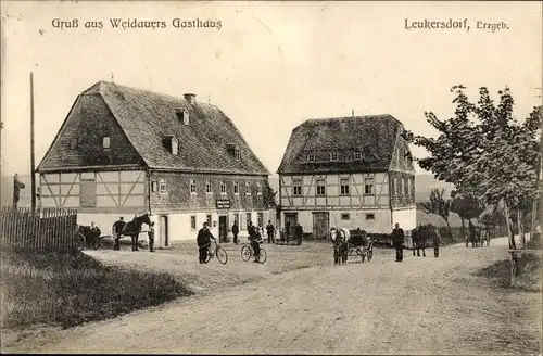 Ak Leukersdorf Jahnsdorf im Erzgebirge, Weidauers Gasthaus