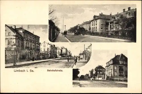 Ak Limbach Oberfrohna Sachsen, Bahnhofstraße