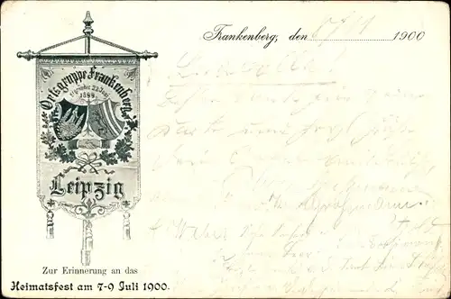 Ak Frankenberg in Sachsen, Erinnerung, Heimatsfest am 7-9. Juli 1900